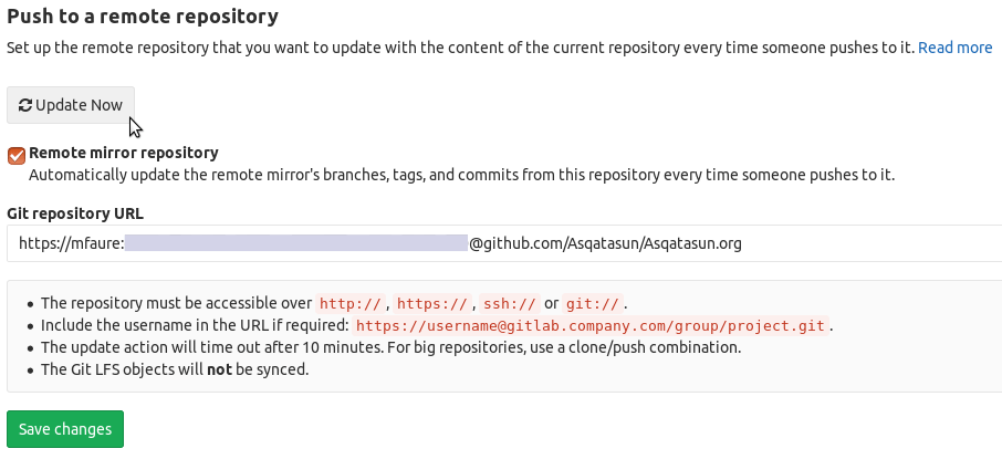Repository mirroring